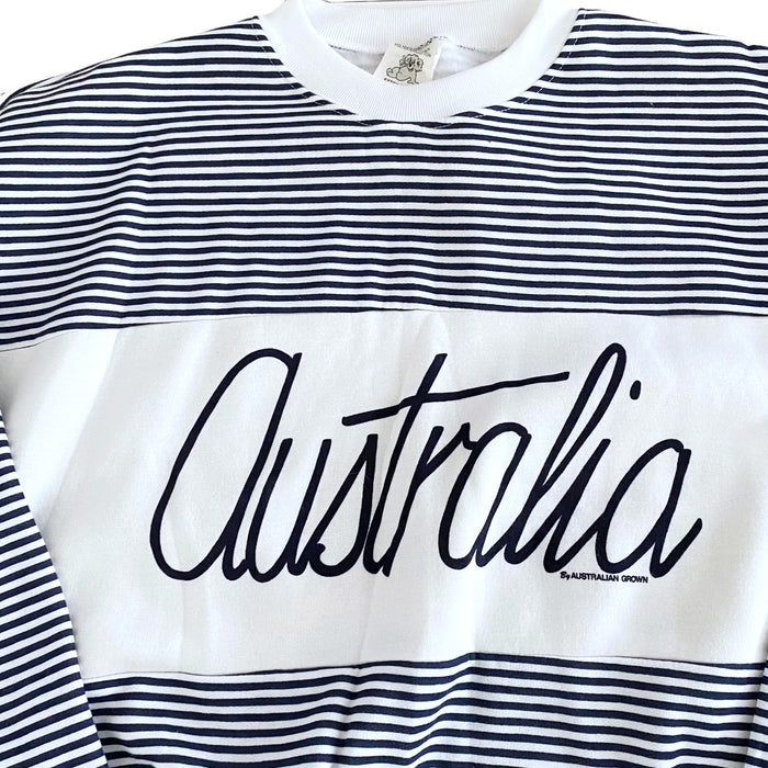 Australia Striped Vintage 90s Crewneck Jumper Sweatshirt - XL